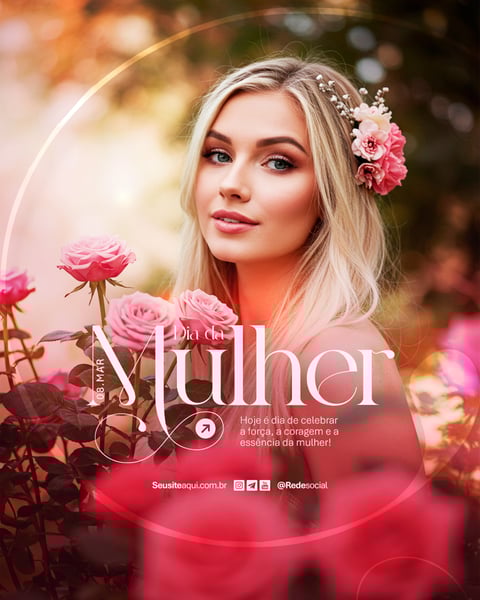 DIA INTERNACIONAL DA MULHER 8 DE MARÇO SOCIAL MEDIA PSD EDITÁVEL