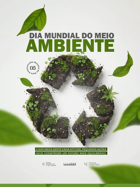 DIA MUNDIAL DO MEIO AMBIENTE 5 DE JUNHO SUSTENTABILIDADE SOCIAL MEDIA PSD EDITÁVEL 2