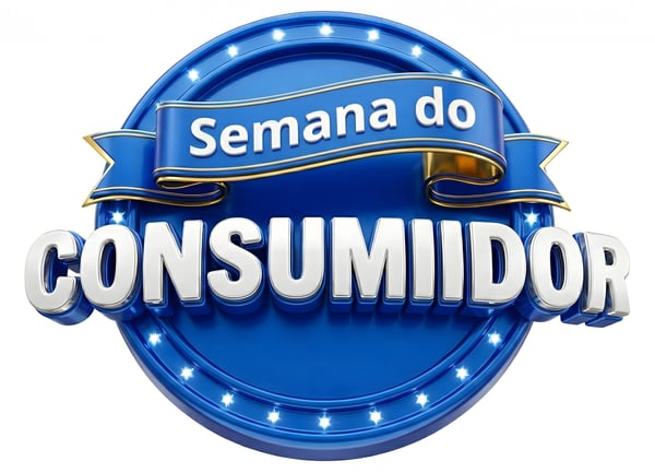 SELO 3D SEMANA DO CONSUMIDOR AZUL COM LAÇO DOURADO 01