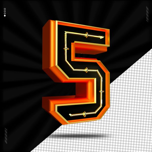 NÚMERO 3D NEON PARA COMPOSIÇÃO