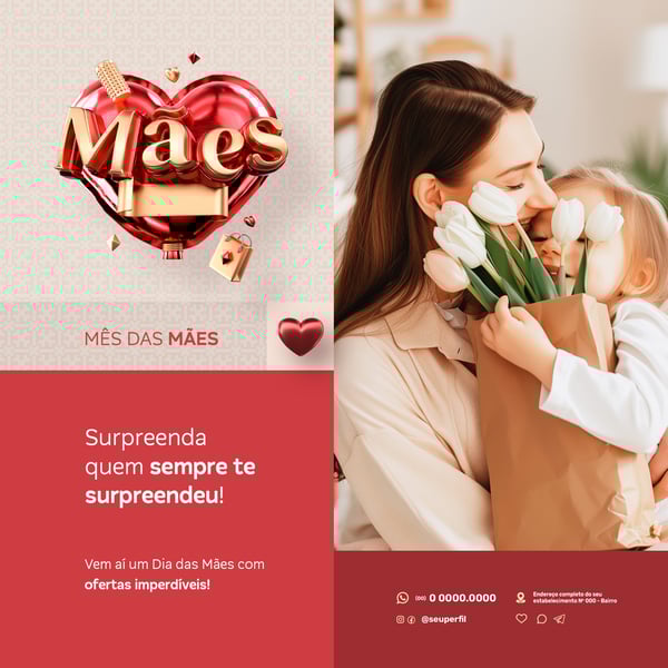 CEC DIA DAS MÃES SELO 3D E CAMPANHA SOCIAL MEDIA POST PSD TEMPLATE 3