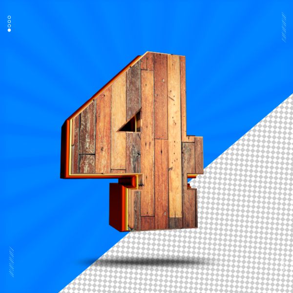 NÚMERO 3D MADEIRA PARA COMPOSIÇÃO