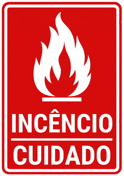PLACA DE INCÊNDIO EDITÁVEL CANVA