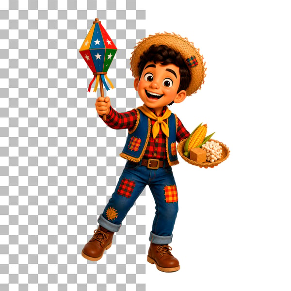 PERSONAGEM DE SÃO JOÃO PSD EDITÁVEL