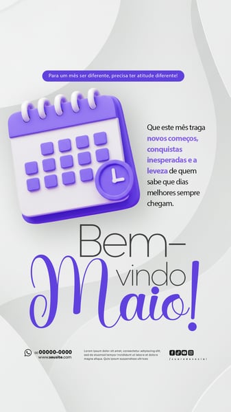 BEM VINDO MAIO SAUDAÇÃO MÊS SOCIAL MEDIA POST EDITÁVEL STORY 2