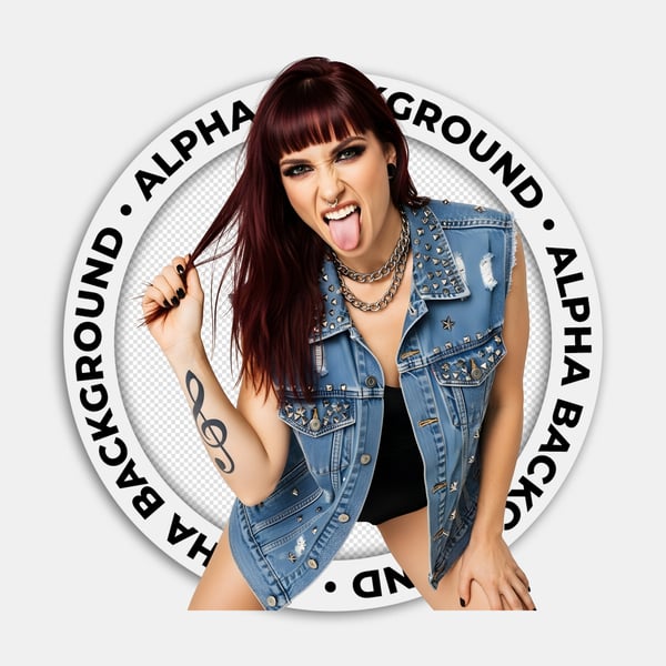 CANTORA DE ROCK COM BLUSA JEANS E UMA CORRENTE NO PESCOÇO 04