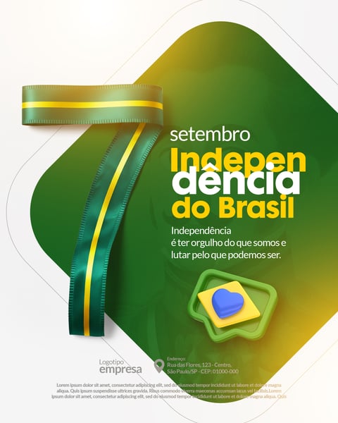 Dia da Independência do Brasil 07 de Setembro Social Media PSD Editável