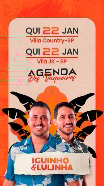 FLYER AGENDA SEMANAL IGUINHO E LULINHA VERÃO 2026 STORY PSD EDITÁVEL STORY 25