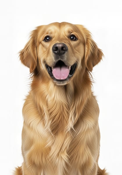 Cachorro retrato fundo branco