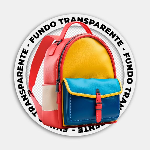 BOLSA ESCOLAR COLORIDA | IMAGEM SEM FUNDO