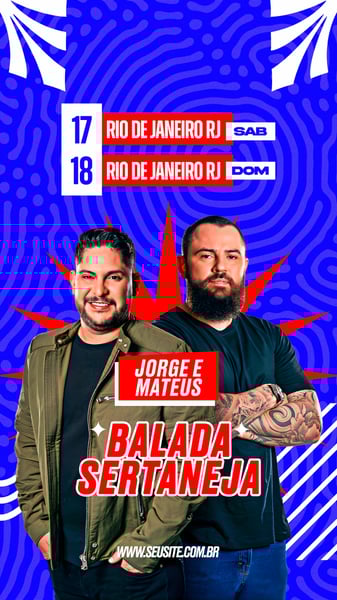 FLYER EVENTO SHOW JORGE E MATEUS BALADA SERTANEJA PSD STORY 68