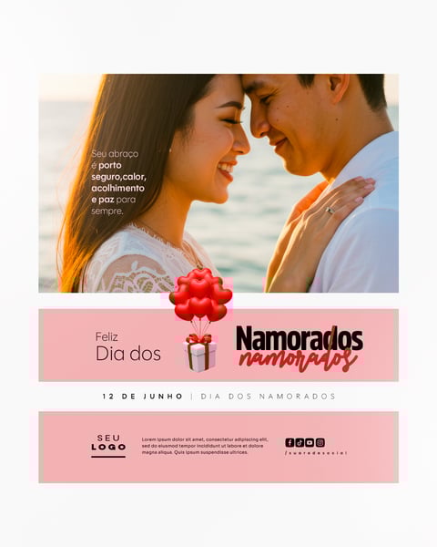 DIA DOS NAMORADOS 12 DE JUNHO SOCIAL MEDIA FEED EDITÁVEL