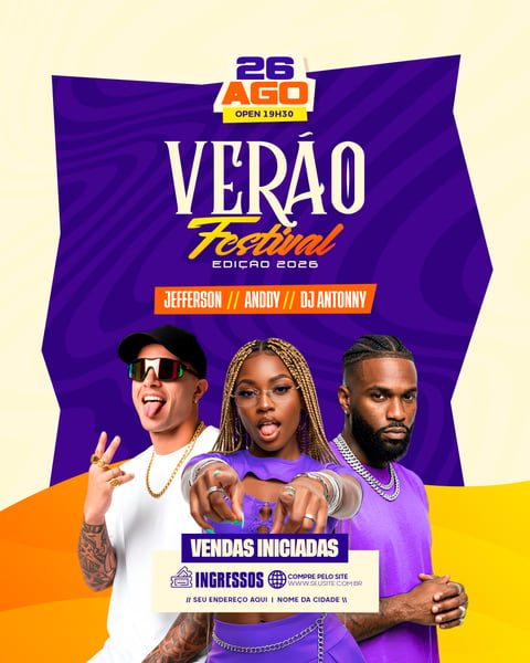 FLYER ARTISTAS E EVENTOS VERÃO FESTIVAL