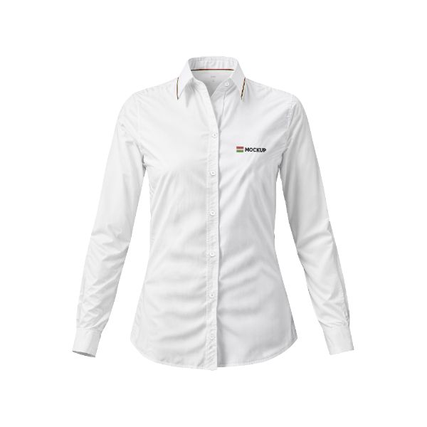 CAMISA SOCIAL FEMININA DE MANGA LONGA PSD EDITÁVEL MOCKUP