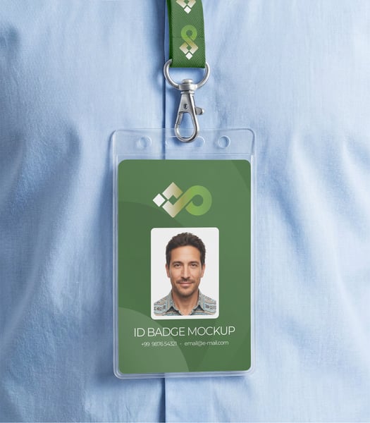 CRACHÁ DE IDENTIFICAÇÃO PSD EDITÁVEL MOCKUP