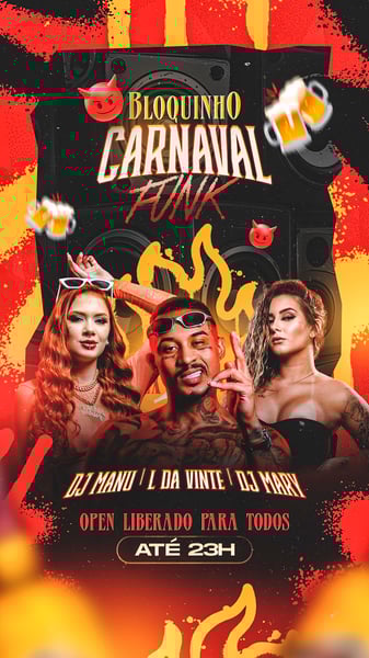 KZZ FLYER CARNAVAL BLOQUINHO FOLIA FUNK - STORY