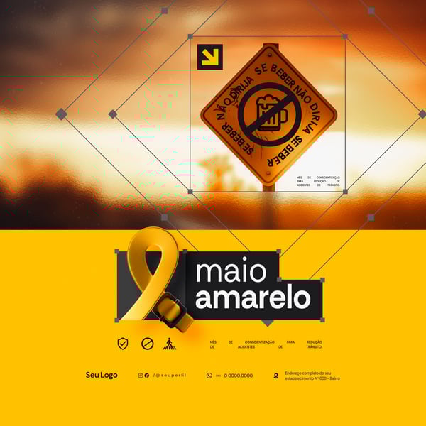 BPU MAIO AMARELO E SEGURANÇA NO TRANSITO CAMPANHA SOCIAL MEDIA POST PSD TEMPLATE 8