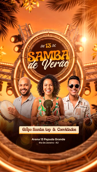 FLYER SAMBA DE VERÃO VERSÃO PARA STORIES PSD