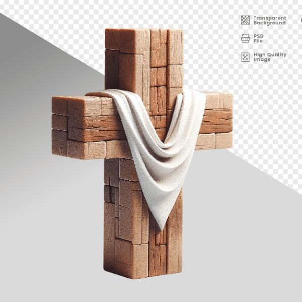 CRUZ DE MADEIRA- ELEMENTO 3D PARA COMPOSIÇÃO