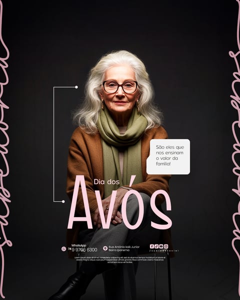 26 DE JULHO - DIA DOS AVÓS FLYER SOCIAL MEDIA PSD EDITÁVEL