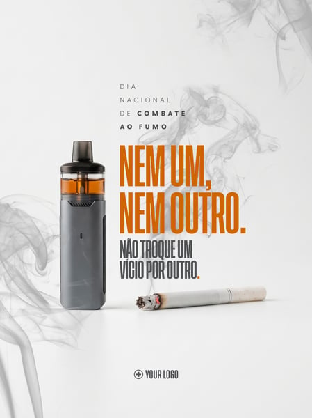 DIA NACIONAL COMBATE AO FUMO VAPE CIGARRO SOCIAL MEDIA FLYER PSD EDITÁVEL