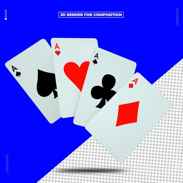 ELEMENTO 3D CARTAS DE BARALHO  PARA COMPOSIÇÃO