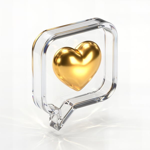 ELEMENTO 3D ICONE COM CORAÇÃO DOURADO 08
