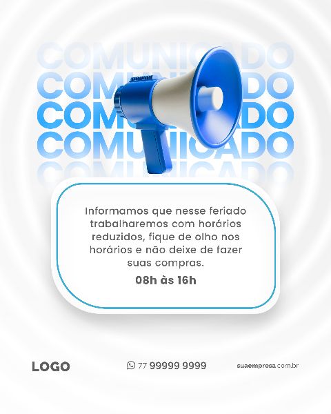 SOCIAL MEDIA PARA AVISOS E COMUNICADOS - AZUL