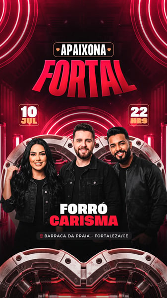 29 FLYER EVENTO APAIXONA FORTAL STORY PSD EDITÁVEL