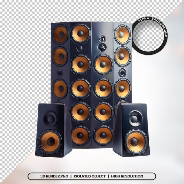 3D RENDER CAIXA DE SOM ELEMENTO ÍCONE PSD PNG 10
