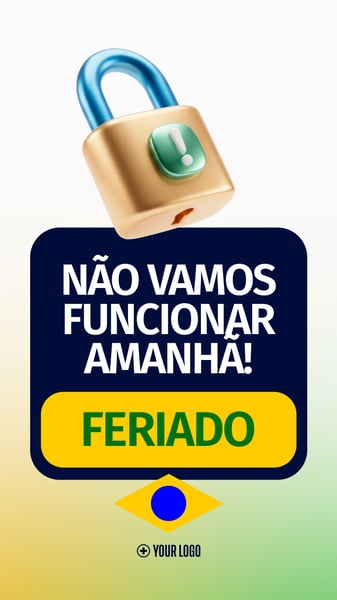 AVISO FERIADO NACIONAL BRASIL SOCIAL MEDIA FLYER PSD EDITÁVEL STORY