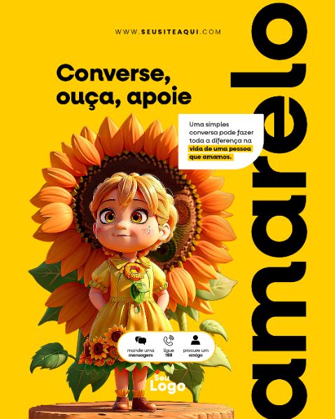 FEED VERTICAL - SETEMBRO AMARELO | SOCIAL MEDIA - PSD EDITÁVEL