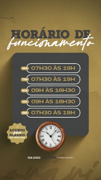 STORY - BARBEIRO - HORÁRIO DE FUNCIONAMENTO