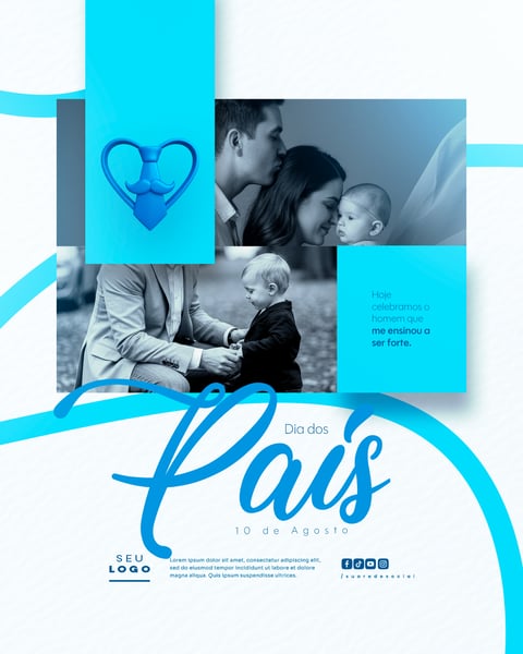 DIA DOS PAIS AGOSTO SOCIAL MEDIA POST EDITÁVEL FEED