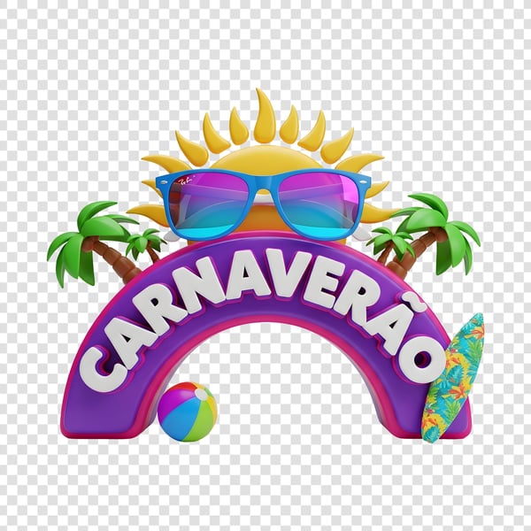 SELO 3D CARNAVAL COM SOL 3D E RAYBAN CARNAVERÃO 15