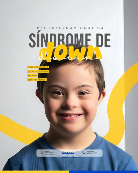 DIA INTERNACIONAL DA SÍNDROME DE DOWN 21 DE MARÇO SOCIAL MEDIA PSD EDITÁVEL 3