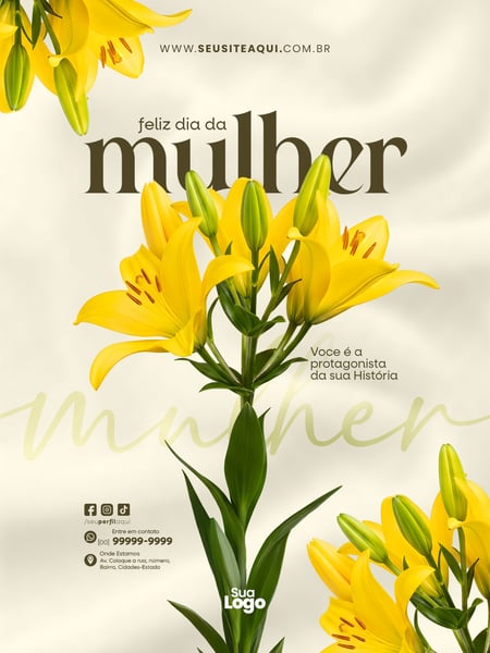 FEED DIA DA MULHER SOCIAL MEDIA PSD EDITÁVEL 3