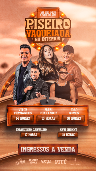 FLYER EVENTO PISEIRO NO INTERIOR STORY