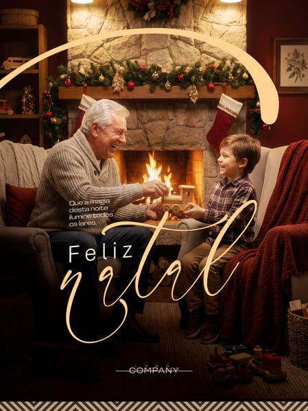 FELIZ NATAL FAMÍLIA LAREIRA SOCIAL MEDIA FLYER PSD EDITÁVEL