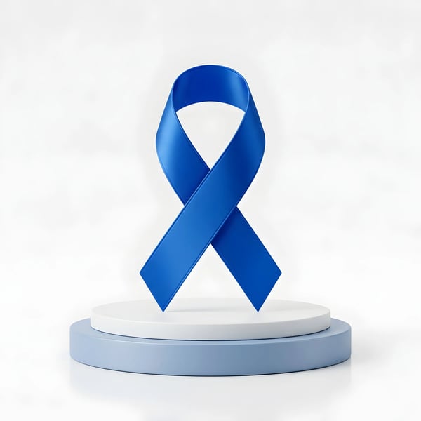 BLUE AWARENESS RIBBON DISPLAY PEDESTAL STAND