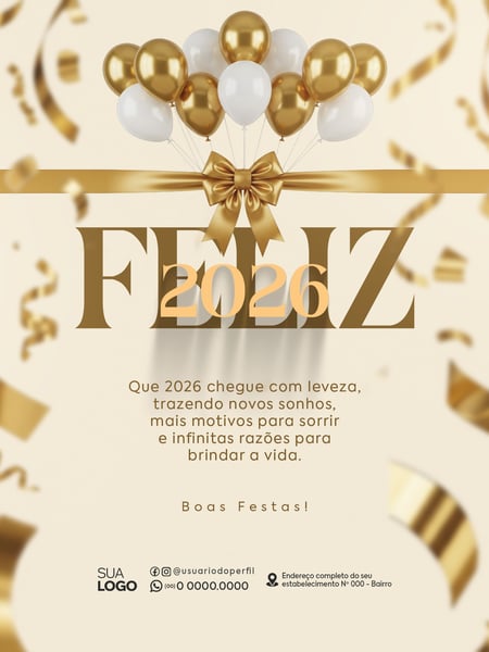 POST FEED FELIZ ANO NOVO 2026 SOCIAL MEDIA PSD EDITÁVEL 1