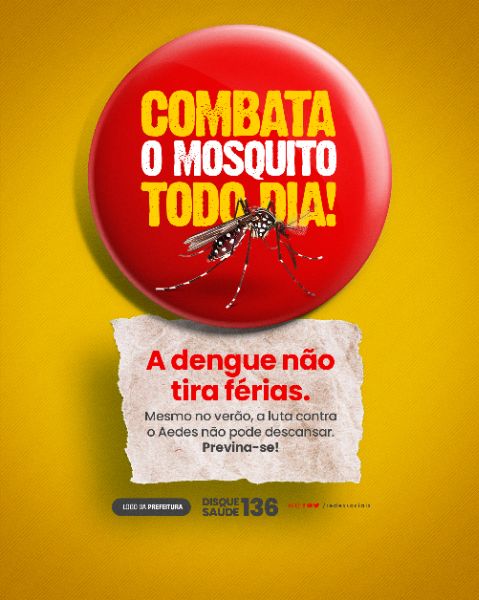 SOCIAL MEDIA - COMBATA O MOSQUITO TODO DIA - A DENGUE NÃO TIRA FÉRIAS