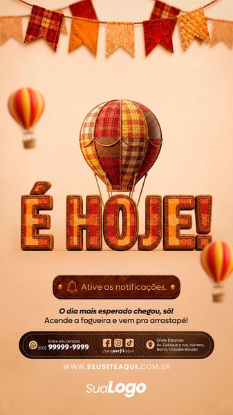 STORY FESTA JUNINA SÃO JOÃO SOCIAL MEDIA TEMPLATE PSD EDITÁVEL 24