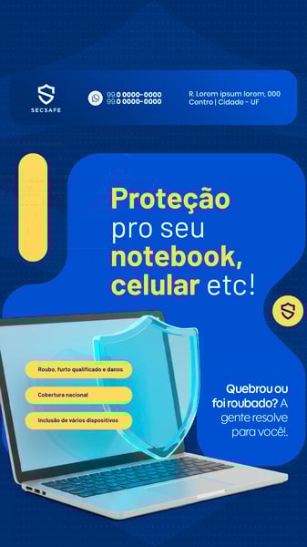 SEGURO ELETRÔNICOS PARA SEU NOTEBOOK CELULAR SOCIAL MEDIA STORY