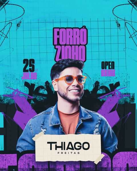 FLYER EVENTO FORRÓZINHO PSD EDITÁVEL