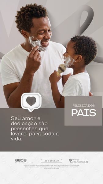 DIA DOS PAIS HOMENAGEM E CAMPANHAS ESPECIAIS SOCIAL MEDIA PSD EDITÁVEL 3 STORY