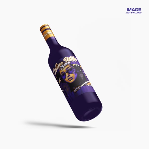 REALISTIC WINE BOTTLE MOCKUP FOR LABEL BRANDING 2