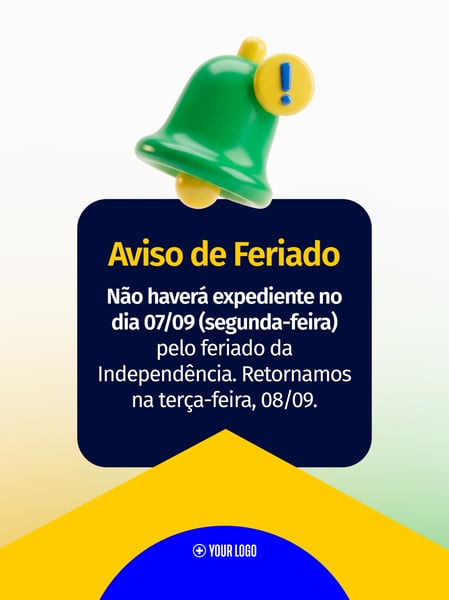 COMUNICADO INDEPENDÊNCIA DO BRASIL 07 09 SOCIAL MEDIA FLYER PSD EDITÁVEL