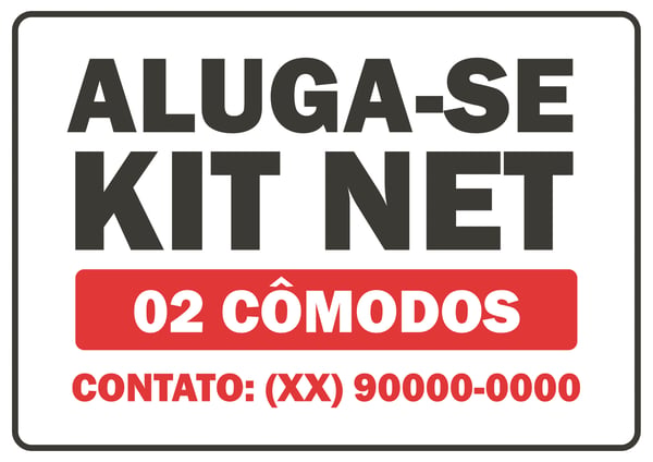 Placa de Aluga se Vetor EPS Editável 3