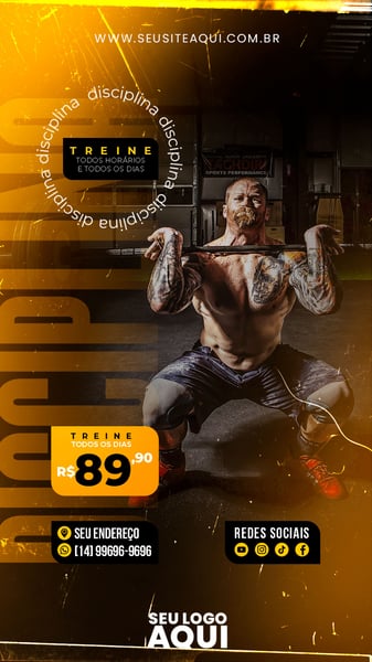 POST STORY - ACADEMIA - DISCIPLINA, TREINE TODOS OS DIAS